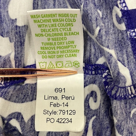 Lilly Pulitzer Pima Cotton T-shirt Dress Purple and White Shell XS - Picture 7 of 16